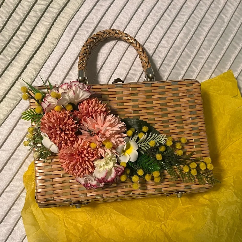 Vintage 1950’s Wicker Purse - Stylecraft Miami - Picture 8 of 10